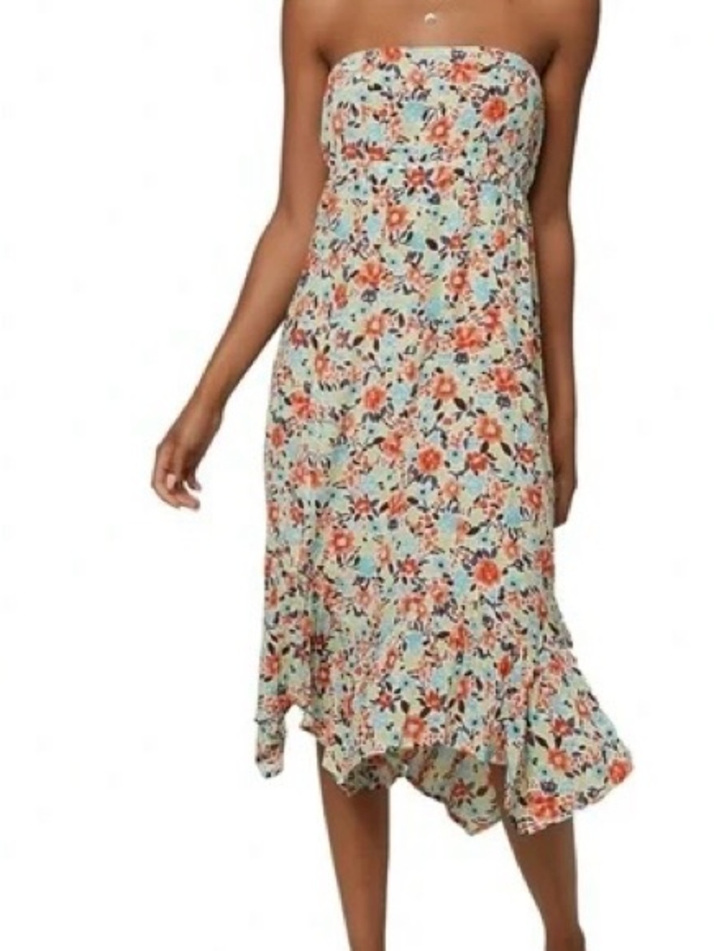 NWT O’Neill Floral Strapless Midi Dress